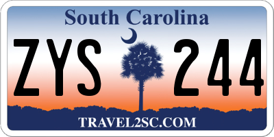 SC license plate ZYS244