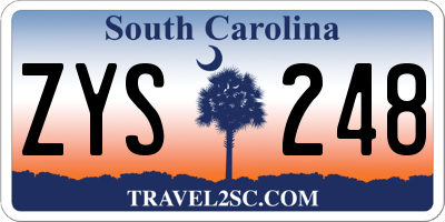 SC license plate ZYS248