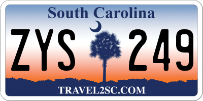 SC license plate ZYS249
