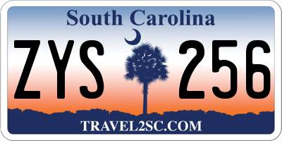 SC license plate ZYS256