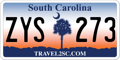SC license plate ZYS273