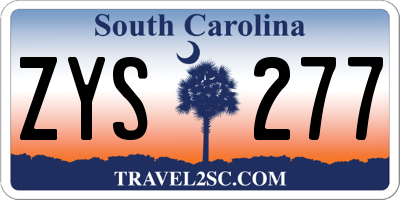SC license plate ZYS277