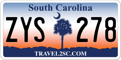 SC license plate ZYS278