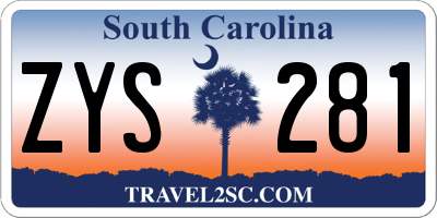 SC license plate ZYS281