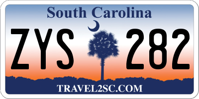 SC license plate ZYS282