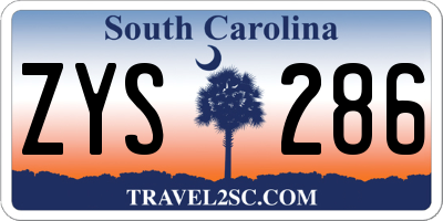 SC license plate ZYS286