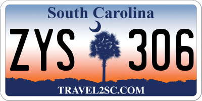 SC license plate ZYS306