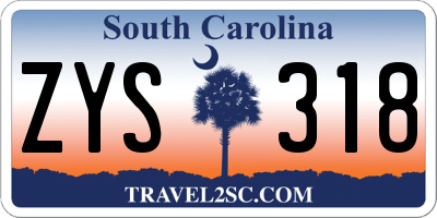 SC license plate ZYS318