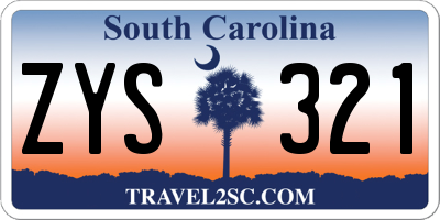SC license plate ZYS321