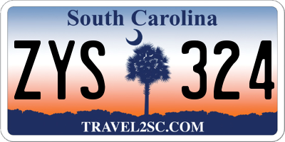 SC license plate ZYS324
