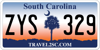 SC license plate ZYS329