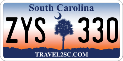 SC license plate ZYS330