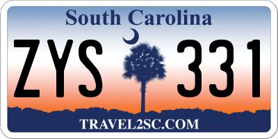 SC license plate ZYS331