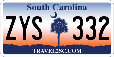 SC license plate ZYS332