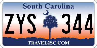 SC license plate ZYS344