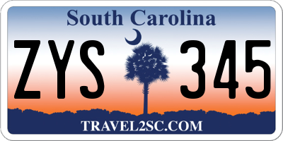 SC license plate ZYS345