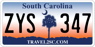 SC license plate ZYS347