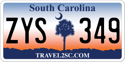 SC license plate ZYS349