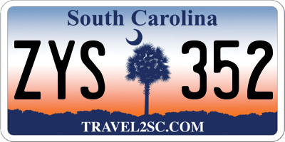 SC license plate ZYS352
