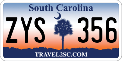 SC license plate ZYS356