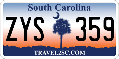 SC license plate ZYS359