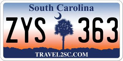 SC license plate ZYS363