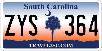 SC license plate ZYS364