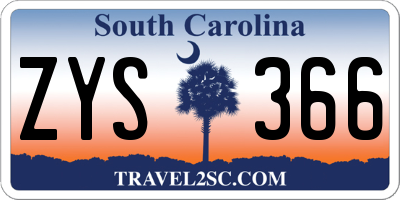 SC license plate ZYS366