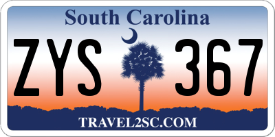 SC license plate ZYS367