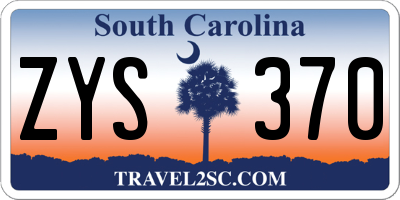 SC license plate ZYS370