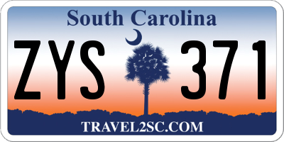 SC license plate ZYS371