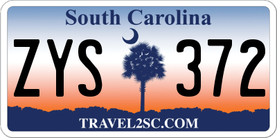 SC license plate ZYS372