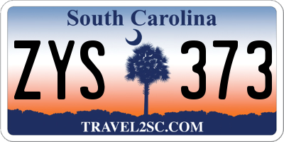 SC license plate ZYS373