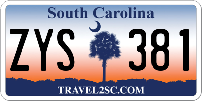SC license plate ZYS381
