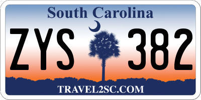 SC license plate ZYS382