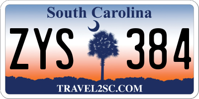 SC license plate ZYS384