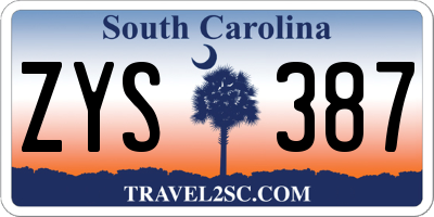 SC license plate ZYS387
