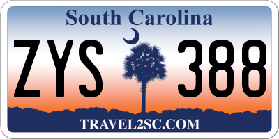 SC license plate ZYS388