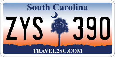 SC license plate ZYS390