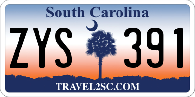 SC license plate ZYS391