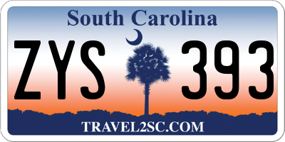 SC license plate ZYS393