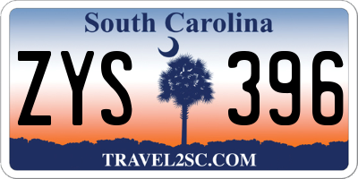 SC license plate ZYS396