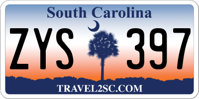 SC license plate ZYS397