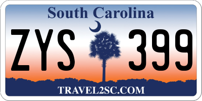SC license plate ZYS399