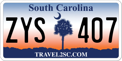 SC license plate ZYS407