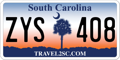 SC license plate ZYS408