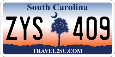 SC license plate ZYS409