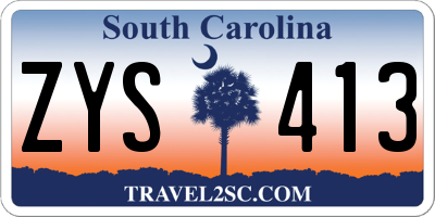 SC license plate ZYS413