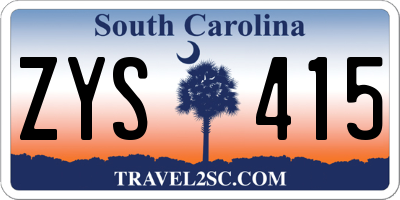 SC license plate ZYS415