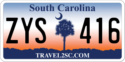 SC license plate ZYS416